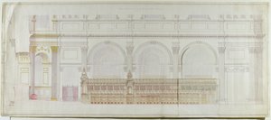 Elevación del coro en la Catedral de San Pablo redecorado por C.R. Cockerell (1788-1863) 1848 (lápiz y acuarela sobre papel) de Alexander Dick Gough